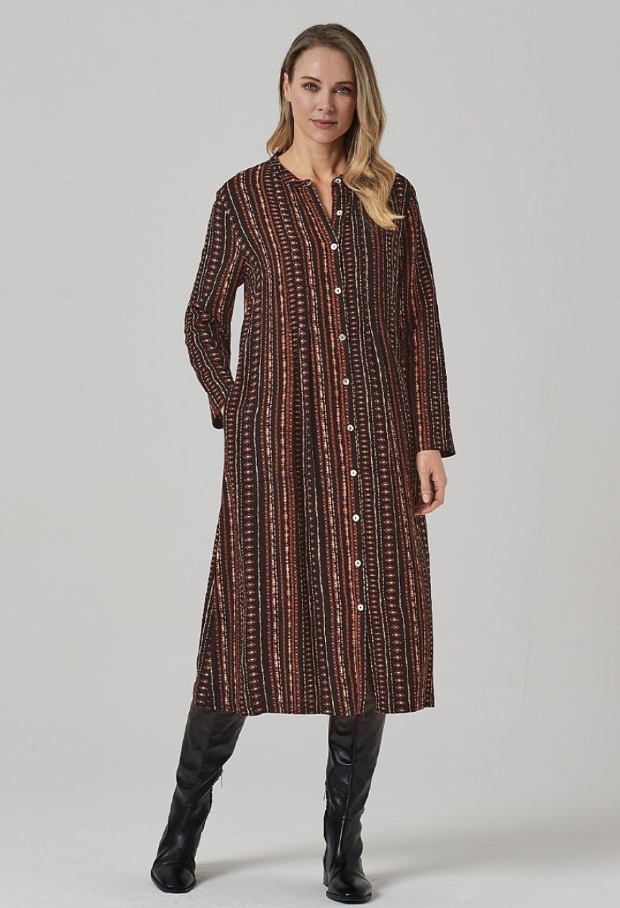 Clothing Adini  | Auli Stripe Indus Coat Dress Black