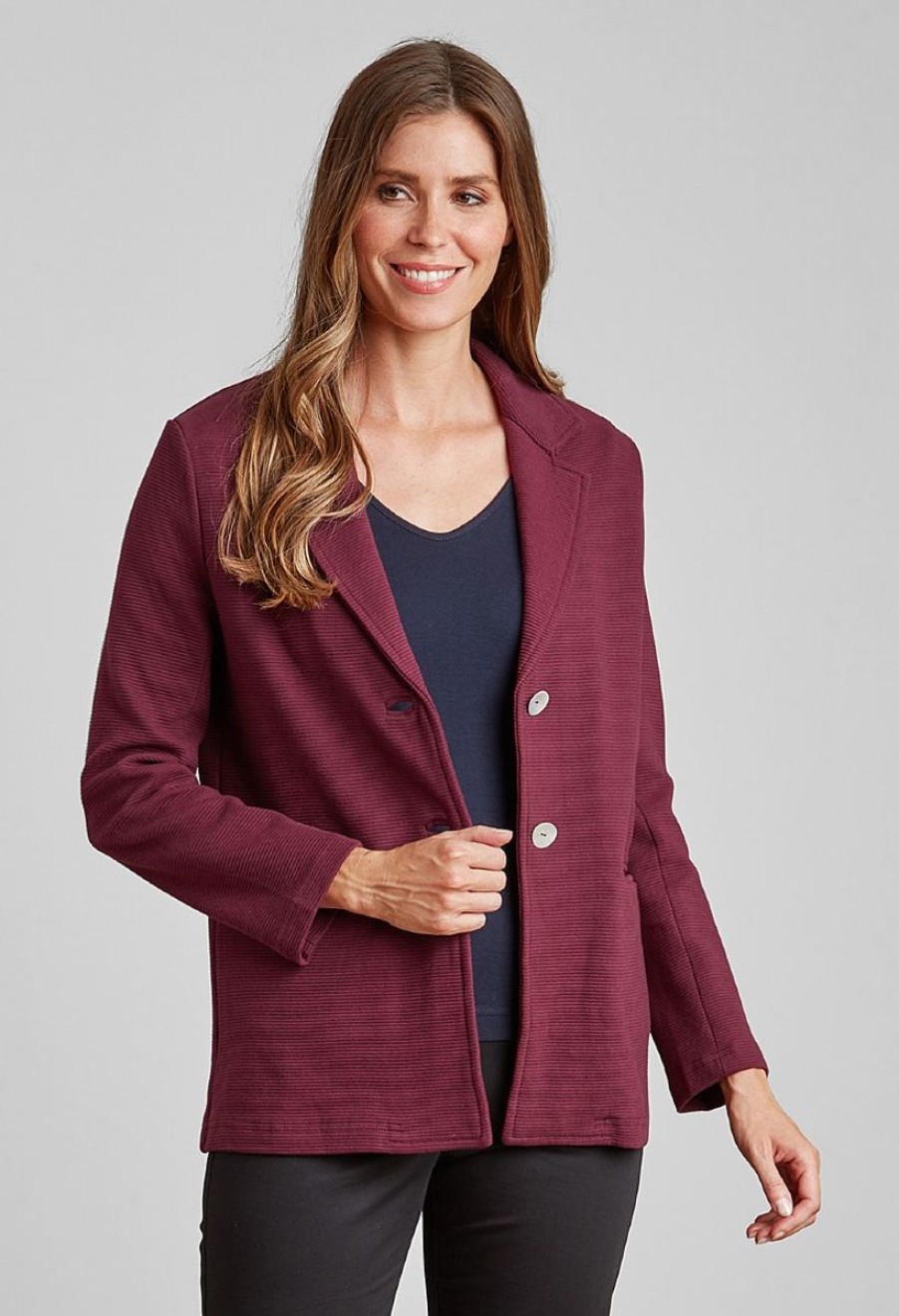 Clothing Adini  | 2X2 Rib Aspen Blazer Plum