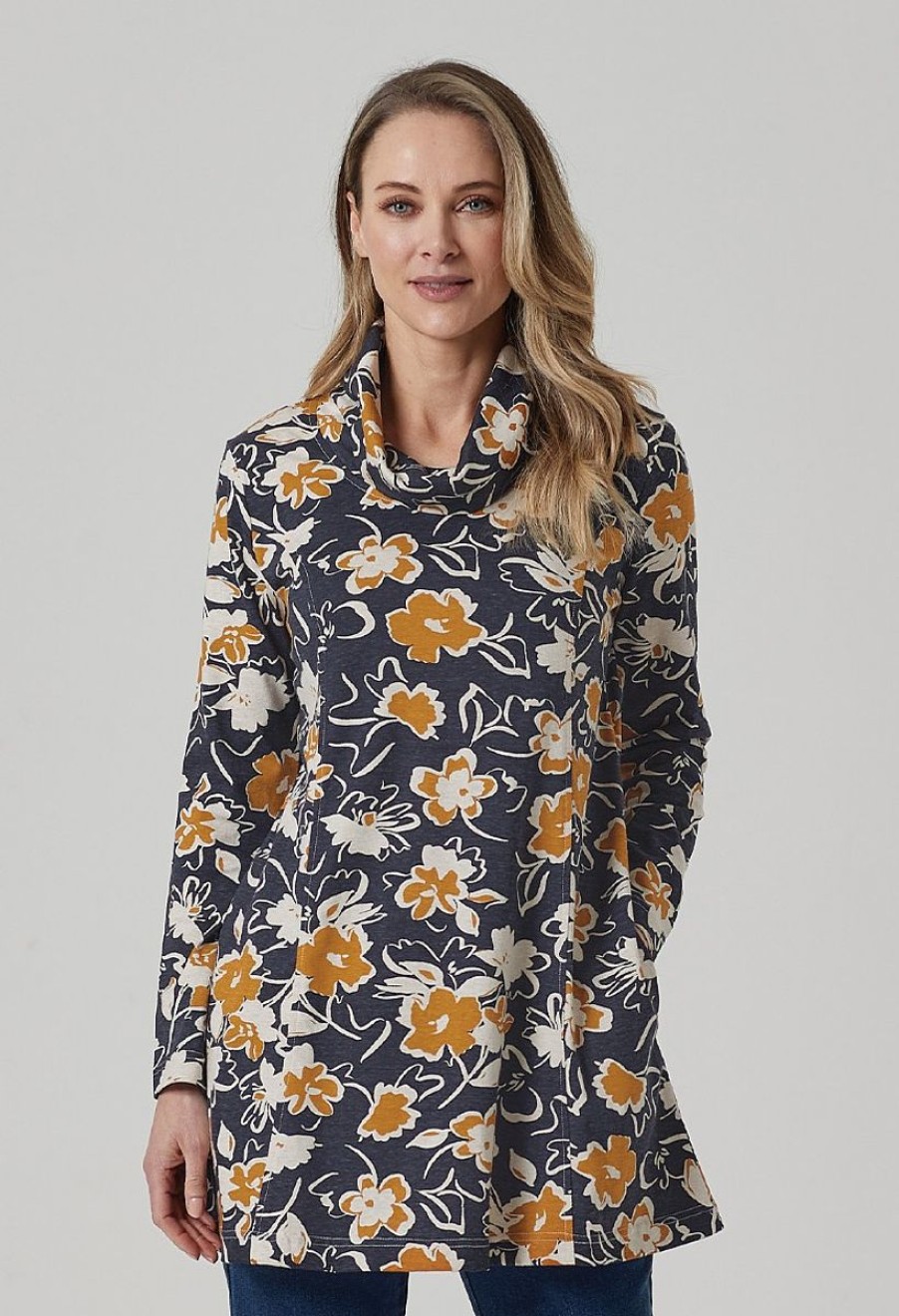 Clothing Adini  | Azalea Print Lynx Tunic Black/Almond